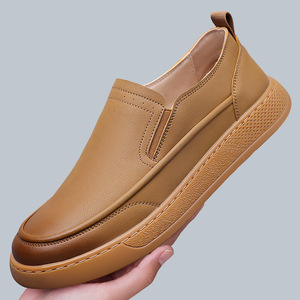 Mocassins pour hommes en PU à enfiler, semelle en caoutchouc, doublure en peluche, tendance mode toutes saisons - Product Image 5
