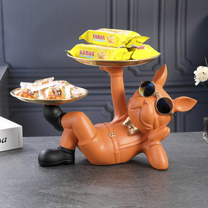 Creative riche <span class=keywords><strong>chien</strong></span> ornement foyer clé plateau <span class=keywords><strong>de</strong></span> rangement bureau assiette à bonbons décoration <span class=keywords><strong>de</strong></span> la maison pendaison <span class=keywords><strong>de</strong></span> crémaillère cadeau - Product Image 4
