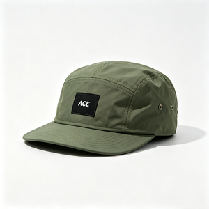 Unisex Solid Quick Dry 5 Panel Camp Cap Custom ACE Woven Patch Lightweight Flat Brim Outdoor Hiking Running Fishing Camp <b>Hat</b> - Product Image 5