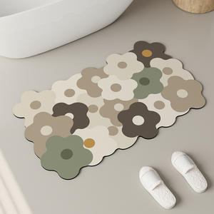 YOULTTAN Diseño moderno Baño Flor <span class=keywords><strong>Diatomea</strong></span> Barro Alfombra suave decorada con alfombrilla absorbente antideslizante para pies - Product Image 3