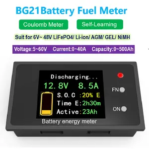 BG21 6V 12V 24V 36V 48V Módulo de indicador de combustible de batería medidor de capacidad de batería para batería de plomo ácido GEL VRLA AGM