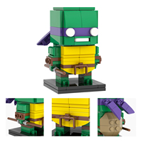 MOC7319-7322 Raphael Leonardo Da Vinci Donatello Michelangelo personnage têtes carrées Ninja tortues blocs de construction pour enfants jouets