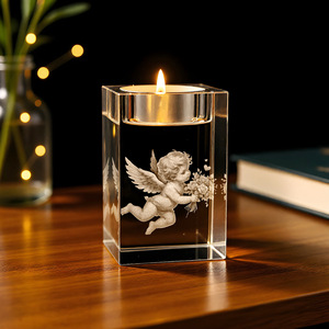 Ornamenti Natalizi Serie Angelo Inciso su Cristallo, Decorazioni Ecologiche e Durevoli per la Casa, Ideali per Cene a Lume di Candela - Product Image 6