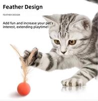 Jouet interactif pour chat en caoutchouc avec plume et balle, avec cordon élastique, pour l'exercice des chatons en intérieur, vente en gros