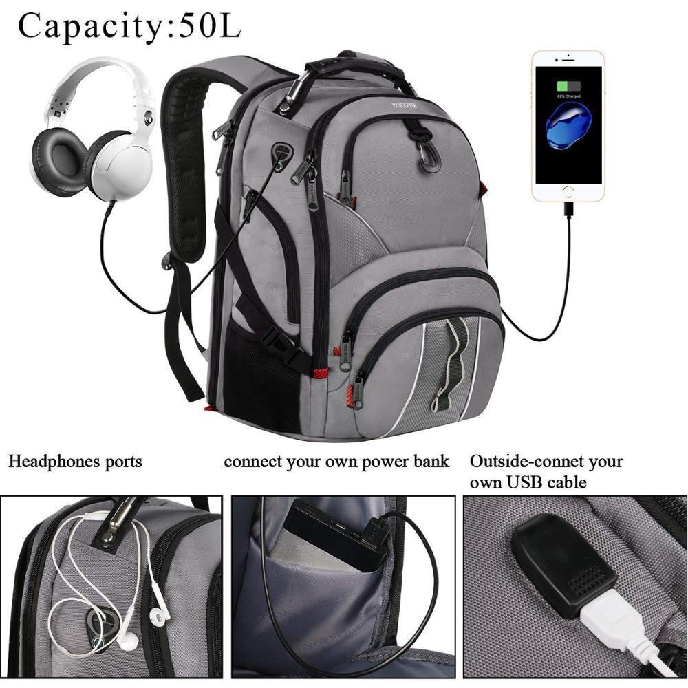 sac à dos durable résistant à l'eau sac à dos de randonnée, sac à dos pour ordinateur portable avec port de chargement USB
