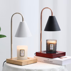 Nouveau Design brûleur d'encens électrique en métal verre bois, brûleur de <span class=keywords><strong>cire</strong></span> parfumée lampe chauffe-bougie de Table avec lampe de bureau - Product Image 3