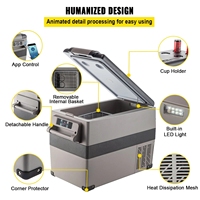 Mini-réfrigérateur de voiture 45L avec congélateur, compresseur portable 12/24V DC 110-240V, disponible depuis l'entrepôt UE, compatible dropshipping