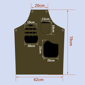 Tablier en toile épaisse Tablier de barista anti-salissure Tablier de barbier ouvrier de restaurant de cuisine Tablier de fleuriste de charpentier pour femmes homme - Product Image 6