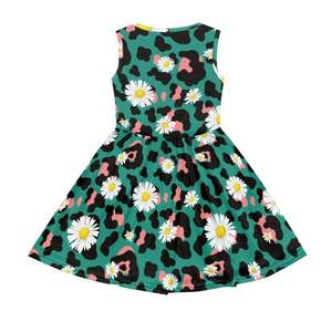 Patrón de margaritas de leopardo, trajes de verano para niñas, vestido informal para niñas pequeñas, <span class=keywords><strong>Ropa</strong></span> para Niñas, <span class=keywords><strong>ropa</strong></span> para niños de 2 a 5 años - Product Image 4