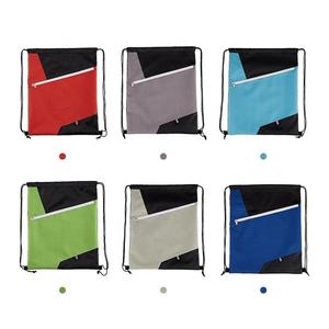 Mochila con Cordón de Poliéster 210D Personalizada al por Mayor con Logotipo, Bolsillo Frontal, Bolsa Deportiva de Lona con Cordón y Patrón de Letras - Product Image 6