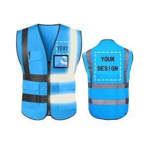 Assurance de travail en tissu polyester, produit de sécurité avec 5 poches, logo personnalisé hi vis - Product Image 2
