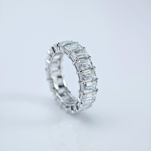 Huazhong Gem 18K 14K White Gold Emerald Cut Lab Grown Diamond IGI Diamond Wedding Fashion <b>Ring</b> Factory Wholesale Price - Product Image 2