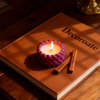 Relaxlines Sojawachs-Zementbecher Aromatherapie-Kerzen Raumduft Maßgefertigte Form Handgemachte Runde Zement-Kerzen im Set