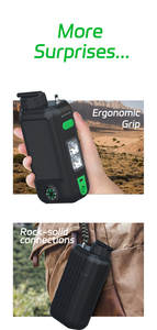 فلتر مياه للتخييم متعدد الأغراض مع بوصلة محمولة USB للشحن لتنقية المياه خفيفة الوزن للطوارئ من أجل البقاء - Product Image 4