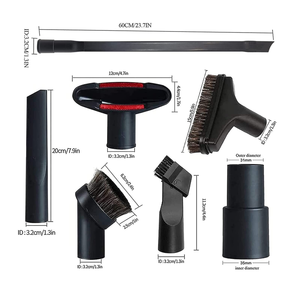 Kit de herramientas universal para aspiradora, 1 boquilla de vacío de 1/4 pulgadas, cepillo para grietas con 32mm, 1 1/4 pulgadas y 35mm, 1 Adaptador de manguera de 3/8 pulgadas - Product Image 2