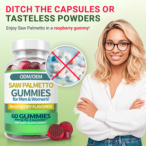 Permen Kunyah <span class=keywords><strong>Saw</strong></span> <span class=keywords><strong>Palmetto</strong></span> Suplemen Prostat Pria Suplemen Pertumbuhan Rambut Alami Wanita - Product Image 4