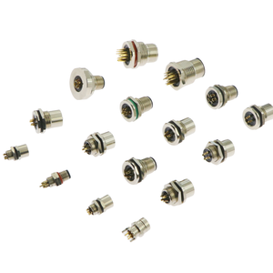 M12 personnalisé automatisation industrielle connecteur étanche avant arrière carte fil de soudage laiton contact matériel <span class=keywords><strong>Nickel</strong></span> filetage 2P - Product Image 2