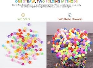 Kit de paille étoile <span class=keywords><strong>origami</strong></span> <span class=keywords><strong>en</strong></span> plastique transparent avec bouteille de souhaits pliée à la main produit d'artisanat <span class=keywords><strong>en</strong></span> papier étoile chanceuse à cinq branches transparente - Product Image 3