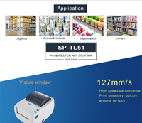 Imprimante d'étiquettes thermiques haute performance SP-TL51 4 x 6, imprimante de codes-barres thermique directe en stock avec interface USB/Ethernet 203 dpi
