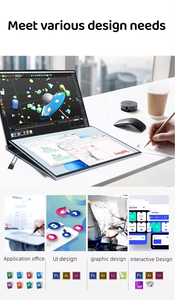 New Slim Màn hình kép máy tính xách tay máy tính 16 "+ 16" Màn hình cảm ứng máy tính xách tay I7 12th 1260P Màn hình cảm ứng kép kinh doanh máy tính xách tay - Product Image 3