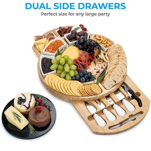 Grande <span class=keywords><strong>planche</strong></span> à fromage et couteau en bambou personnalisables - Product Image 4