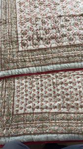 Juego de cama de gasa de algodón orgánico puro 100%, edredón hecho a mano Reversible Razai HandBlock, edredón cálido de retazos estampado Rajasthani - Product Image 4