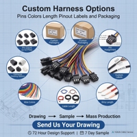 Kabel Harness Konektor Otomotif 6 Pin Male Female Heavy Duty untuk Rak Elektronik Industri
