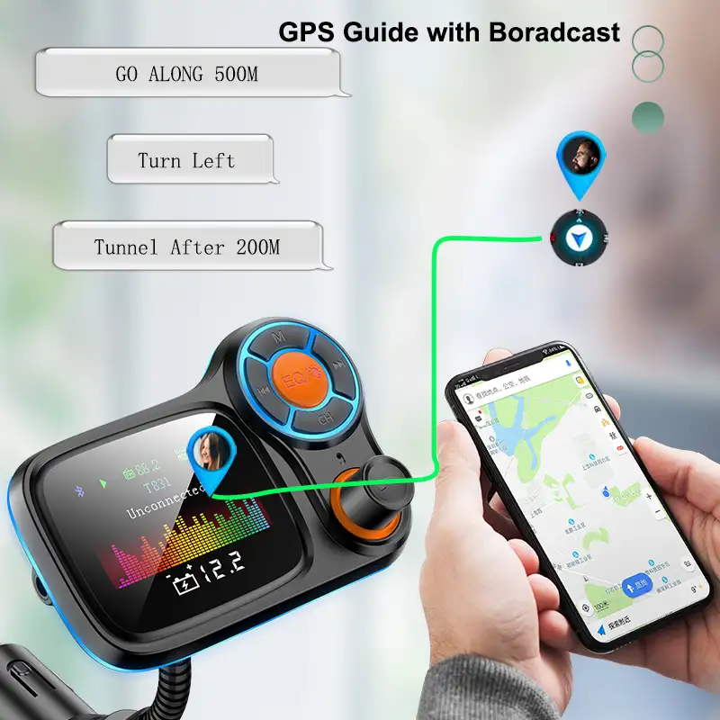 Прямая поставка, автомобильное зарядное устройство, mp3-плеер, Bluetooth, FM-передатчик 5,0 с зарядными портами PD для iPhone, Android, с Tf-картой