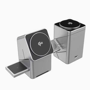 <span class=keywords><strong>Cargador</strong></span> inalámbrico rápido de carga inalámbrica para teléfono 3 en 1 de 15W con soporte magnético para teléfono para auriculares de reloj inteligente - Product Image 1