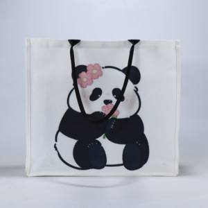 Bolsa Tote con Logotipo Personalizado, Diseño de Panda, Bolsas de Lona al por Mayor, Gran Capacidad, Bolso de Hombro, Regalos para Mujer, Decoración - Product Image 4