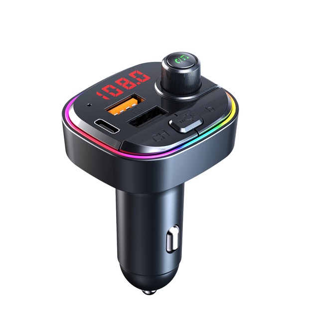 2023 New Arrival 7+1 Colorful Lights C13 MP3 Car Player BT Car Fm Transmitter Usb QC3.0+PD Quick Charger