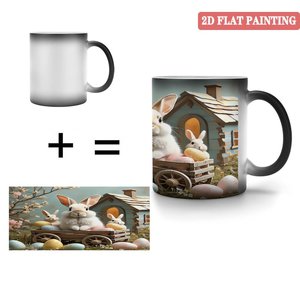 Festival Theme Custom Magic Mug Frosted Black 11oz <b>Ceramic</b> Heat Sensitive <b>Cup</b> - Product Image 4