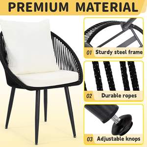 Chaises longues contemporaines en acier moderne, jardin, parc, hôtel, <span class=keywords><strong>terracotta</strong></span> noir, extérieur, résistant aux UV, rotin PE durable, configuration <span class=keywords><strong>de</strong></span> <span class=keywords><strong>bar</strong></span> - Product Image 3