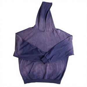 <b>Men</b> Acid Wash Distress <b>Hoodie</b> Polyester/Cotton Fleece <b>Lined</b> Regular Fit Pullover Hooded Sweatshirt Pocket Winter Streetwear - Product Image 5