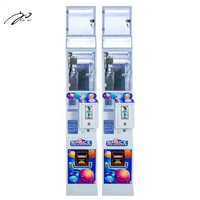 FLYING XY-CM68 Mini machine à grue personnalisable à LED pour 4 joueurs, contrôlée par joystick, avec fente à monnaie, simulateur de pêche de peluches/bonbons