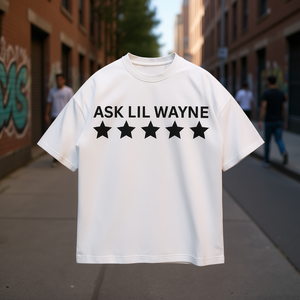 T-shirt Ask Lil Wayne unisex in cotone pesante, abbigliamento casual, stile streetwear, regalo per gli amanti della musica - Product Image 3