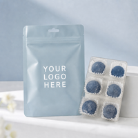 Handgemaakte ronde blauwe Kohakutou kristallen harde snoepjes met glazuur, bruiloft- en festivaldecoratie, eetbare kristallen snoepjes in bulk