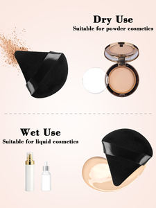 Mélangeur de maquillage Bouffée de poudre Triangle Bouffées de poudre Usage sec Fond de teint cosmétique Bouffée de maquillage Noir - Product Image 4