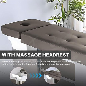 Table de beauté faciale haut de gamme avec cadre en acier inoxydable, lit de massage et de <span class=keywords><strong>shampoing</strong></span> pour spa capillaire avec bassin en céramique - Product Image 5