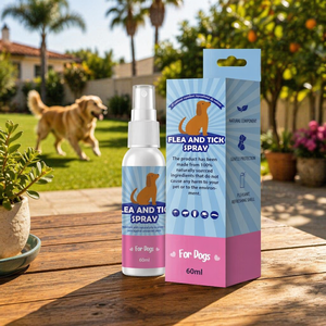 Chanson Spray <span class=keywords><strong>Anti</strong></span>-Puces, Acariens et Tiques 100% <span class=keywords><strong>Naturel</strong></span> pour Chien, Traitement <span class=keywords><strong>Anti</strong></span>-Démangeaisons contre les Puces et les Tiques - Product Image 1