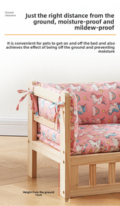 Cama ecológica de madera maciza para perros, nido para mascotas, uso en todas las estaciones, extraíble, lavable, diseño elevado, forma cuadrada, estilo clásico, vida - Product Image 5