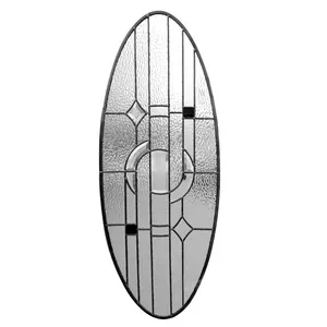 Dekorative vordere Einstiegs türen klarer ovaler Charakter 3/4 Silber Zink Glasmalerei Ebene