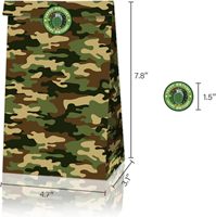 Lot de 12 sacs-cadeaux camouflage fournitures de fête camouflage sacs de fête à thème camouflage sacs de friandises en papier vert pour anniversaire d'enfants
