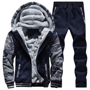 <span class=keywords><strong>Tuta</strong></span> Invernale da Uomo in Pile Spesso con Cerniera Tute Casual da Uomo con Cappuccio e <span class=keywords><strong>Pantaloni</strong></span> Completo Sportivo da Uomo 2 Pezzi Abbigliamento Maschile - Product Image 1