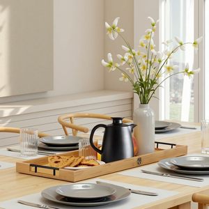 Taglieri Pieghevoli in Bambù <span class=keywords><strong>per</strong></span> Antipasti, Frutta e Formaggi, Grandi Vassoi da Servizio con Manici <span class=keywords><strong>per</strong></span> Carne, Ideali <span class=keywords><strong>per</strong></span> Feste e Attività all'Aperto - Product Image 5