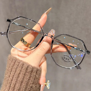 Monturas de Gafas de PC Transparentes <span class=keywords><strong>Hexagonales</strong></span> Ligeras para <span class=keywords><strong>Mujer</strong></span>, <span class=keywords><strong>Lentes</strong></span> con Bloqueo de Luz Azul, Estilo Moderno - Product Image 1