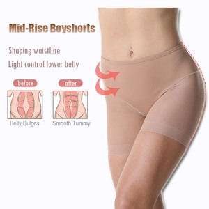 Women Mid-Rise Boyshorts Shapewear Tummy Control & Butt Lifting Seamless Bodysuit Underwear