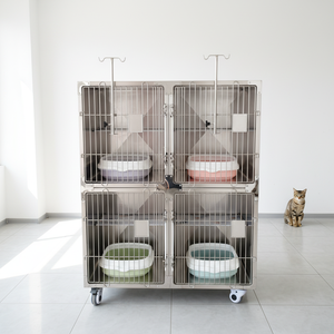 Jaulas Quirúrgicas de Acero Inoxidable para Mascotas para Uso Hospitalario en Clínicas Veterinarias, Ajustables y Reutilizables - Product Image 4