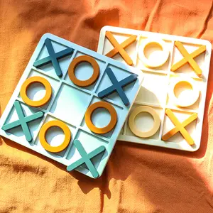 XO Tic-tac-toe Puzzle Children's Early Education Puzzle Thinking Exercise Building Blocks Parent-child Interactive Silicone Toy