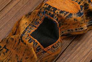 レトロスタイルメンズデニムパンツ新しいファッションメンズホールジーンズストレートカジュアルデニムヴィンテージジーンズサイズ42 - Product Image 6